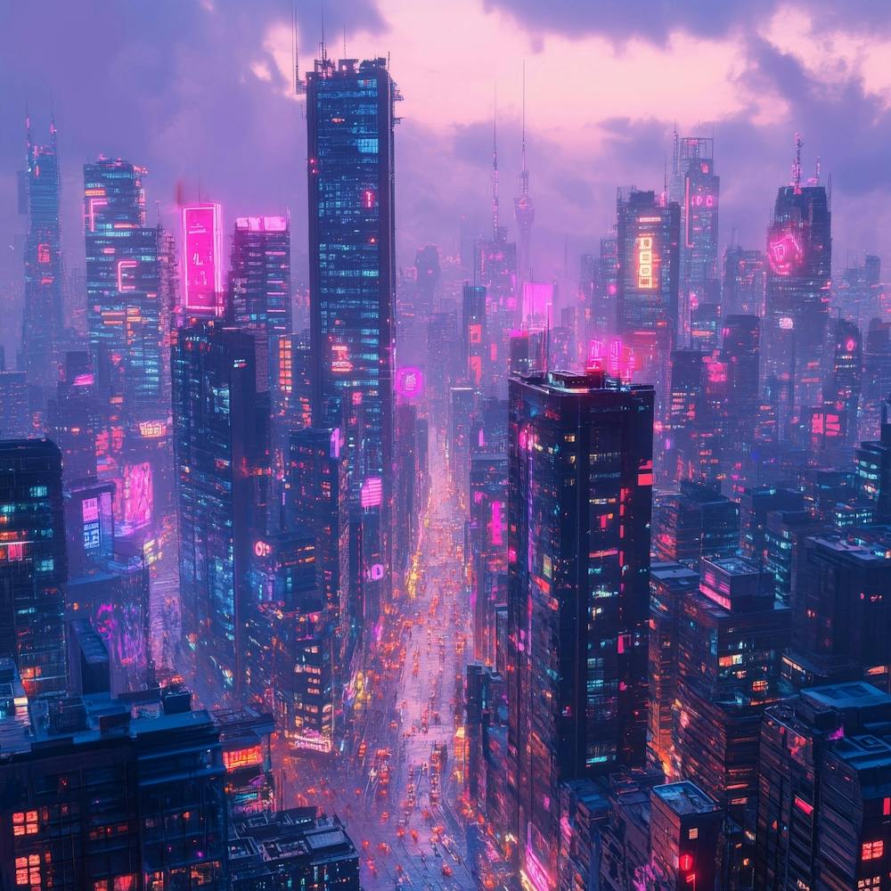 Futuristic Cityscape Art