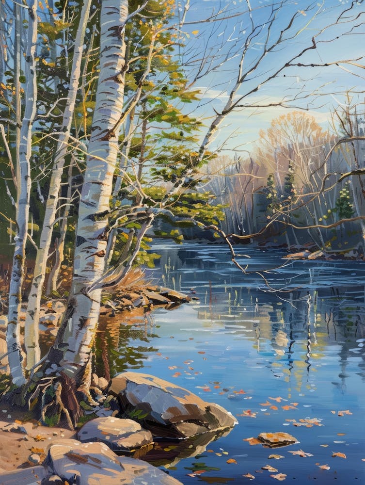 Birch Trees By The River 6