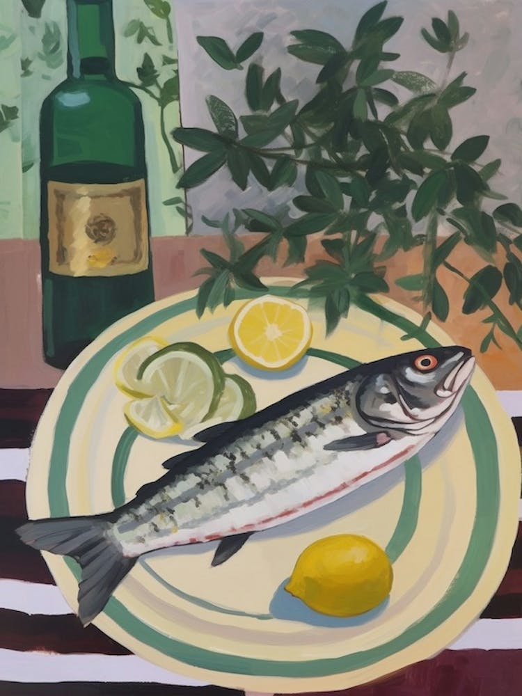 Schellfisch 2 Italienisches Stillleben-Gemälde