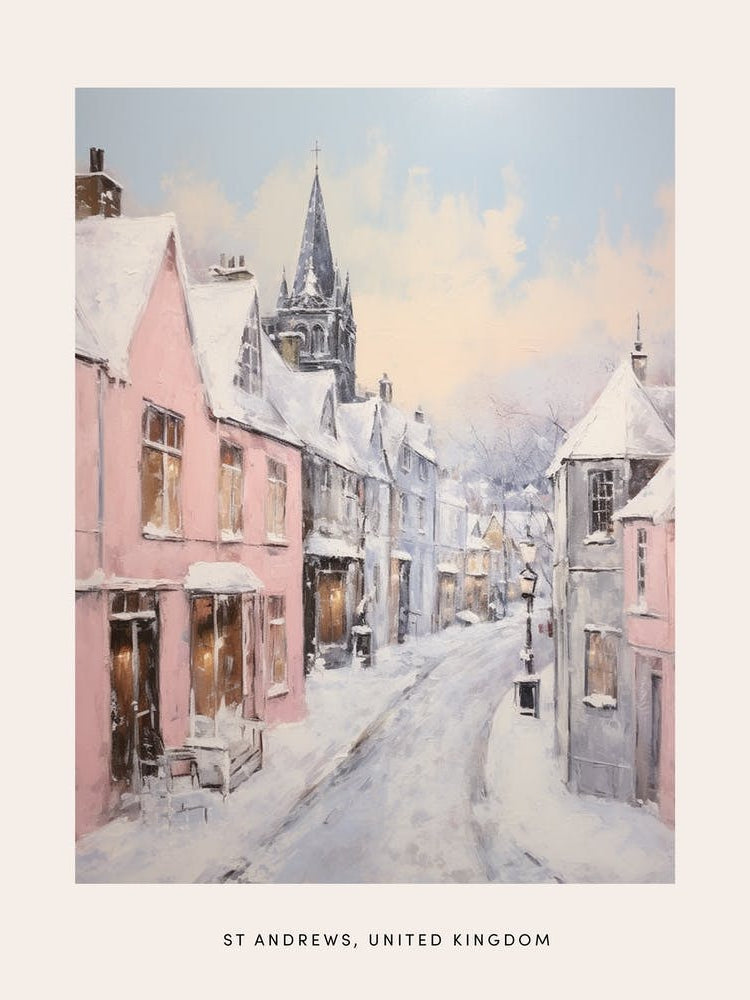 Dreamy Winter Painting Poster St Andrews United Kingdom 3