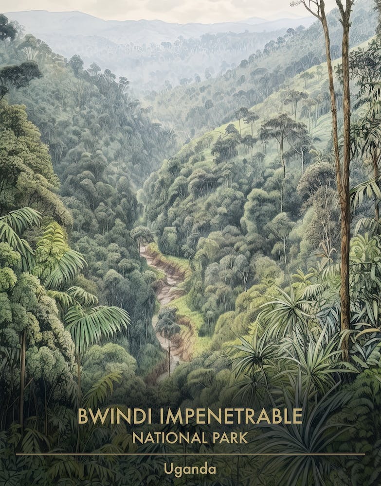 Bwindi Impenetrable National Park Uganda Watercolour 2
