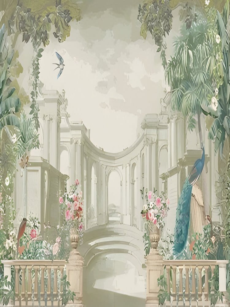 Peacocks In The Garden