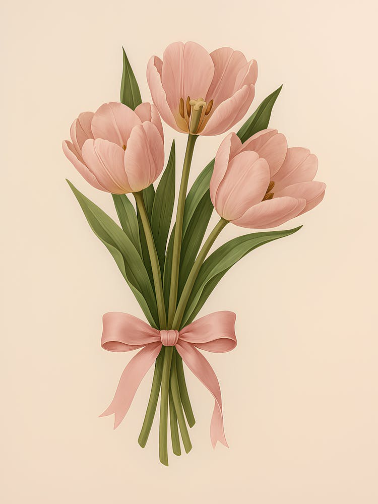 Koketter Tulpenstrauß Raumdekoration Rosa Mädchenhafte Ästhetik