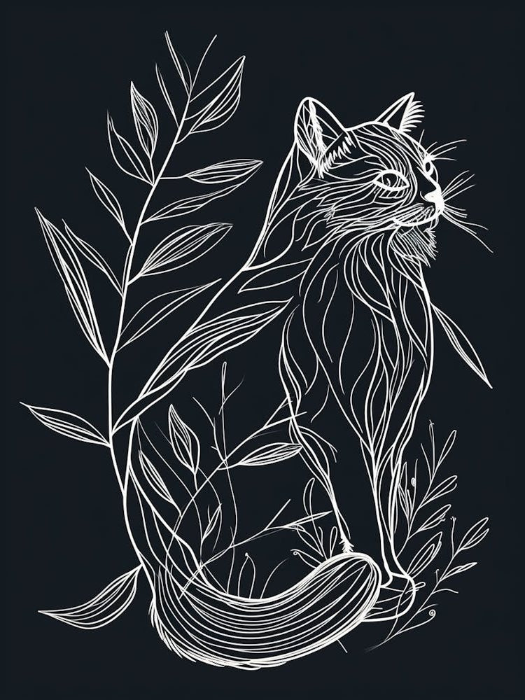 Siberian Cat Minimalist Illustration 4