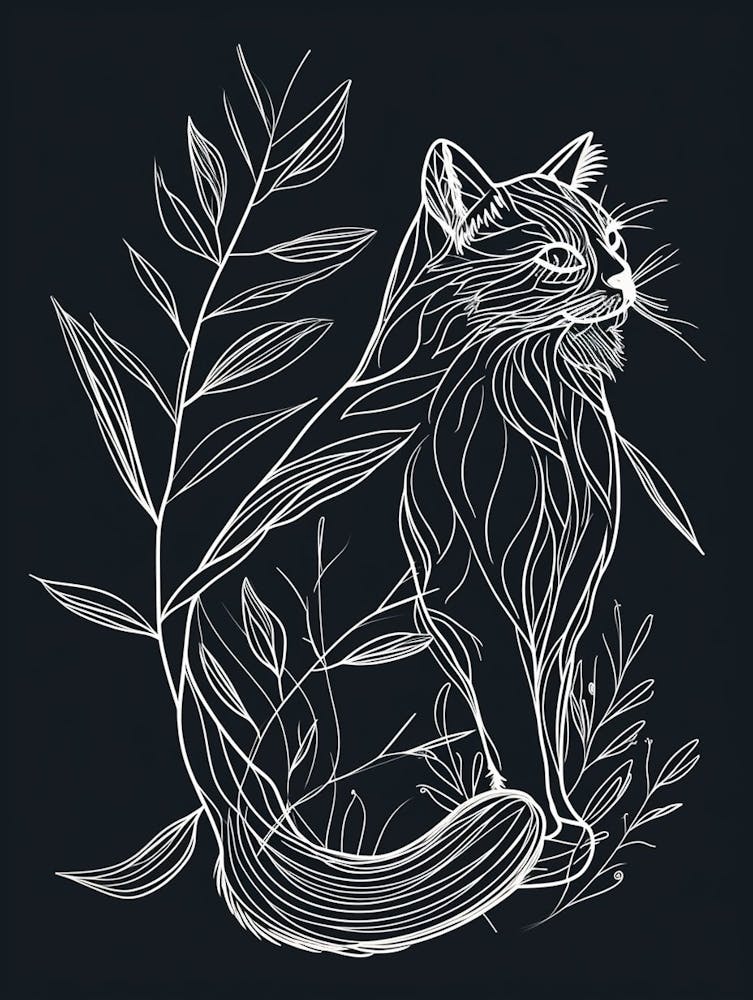 Siberian Cat Minimalist Illustration 4