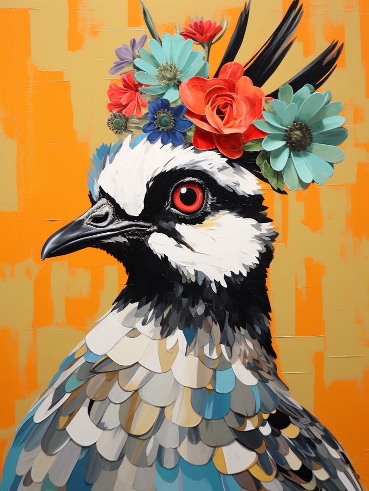 Bird With A Flower Crown Lapwing 2