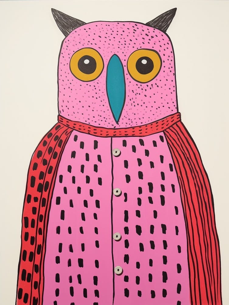 Pink Polka Dot Owl 8