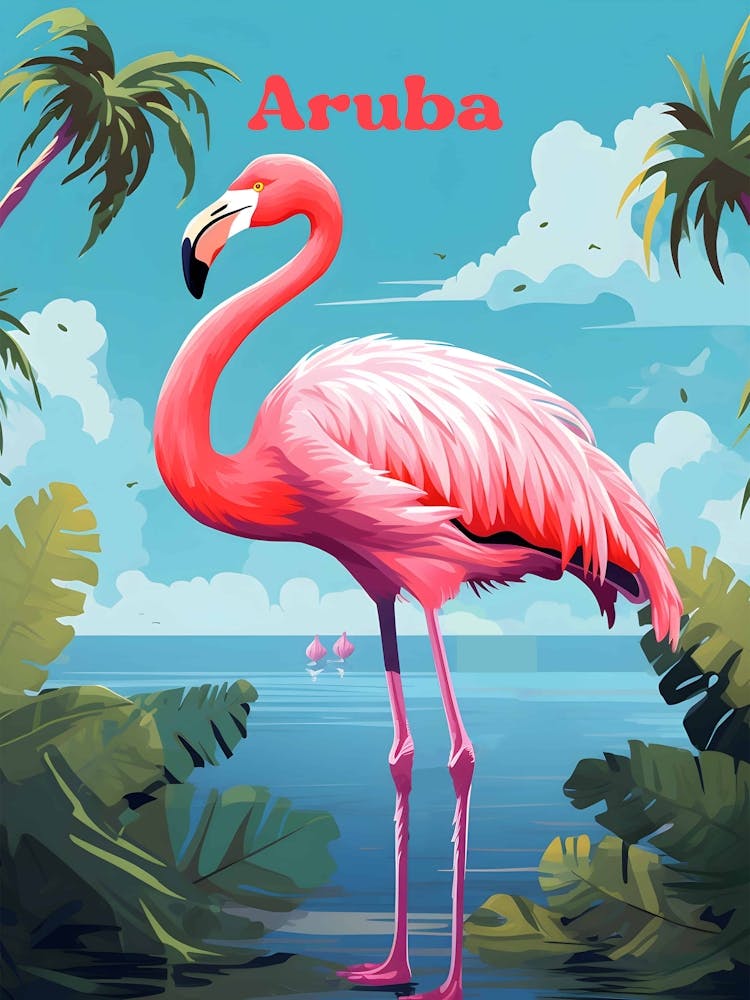 Aruba Vacation Souvenir Travel Illustration Art