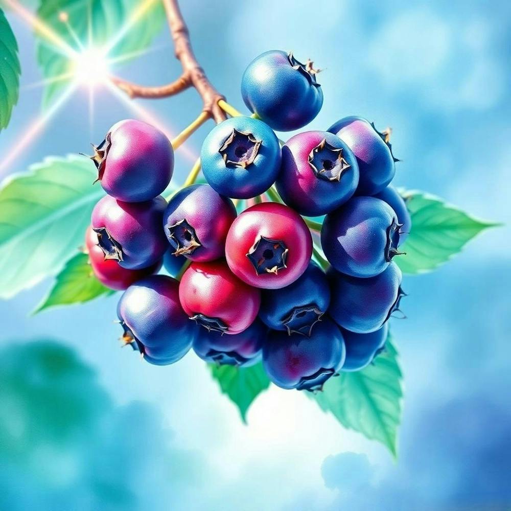 Blueberries On A Branch