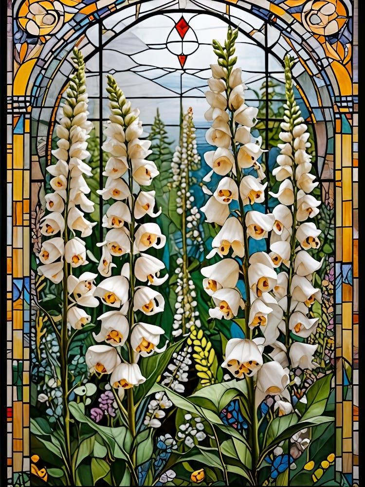 Stained Glass Foxgloves no1