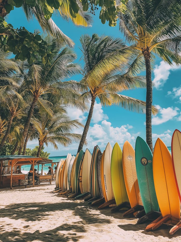 Surfboards On The Beach