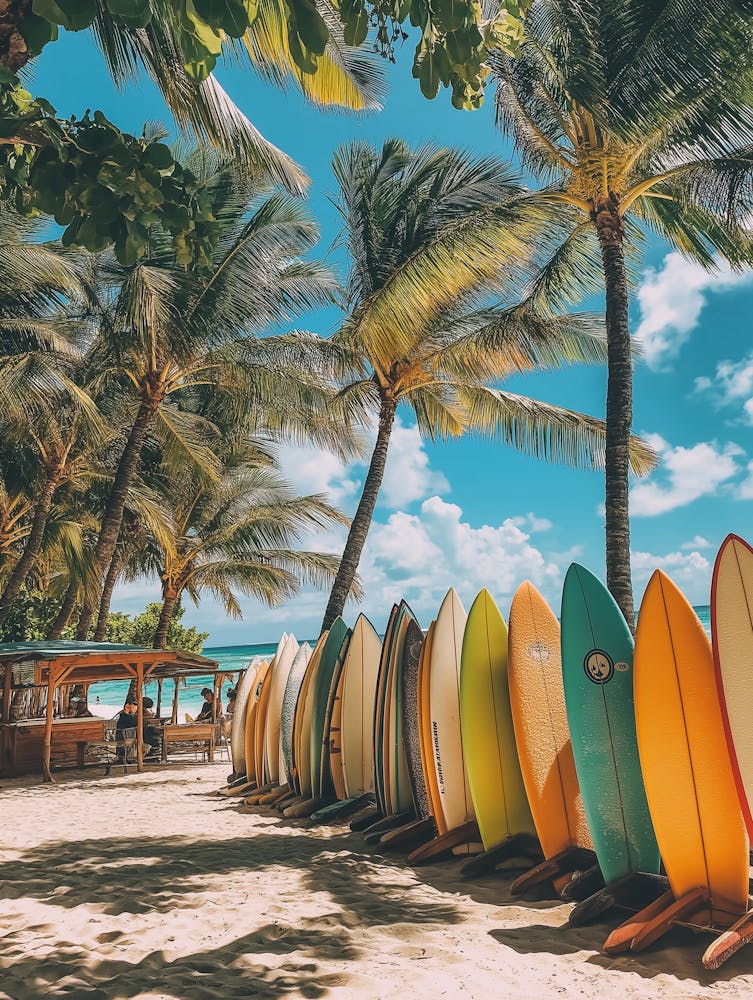 Surfboards On The Beach