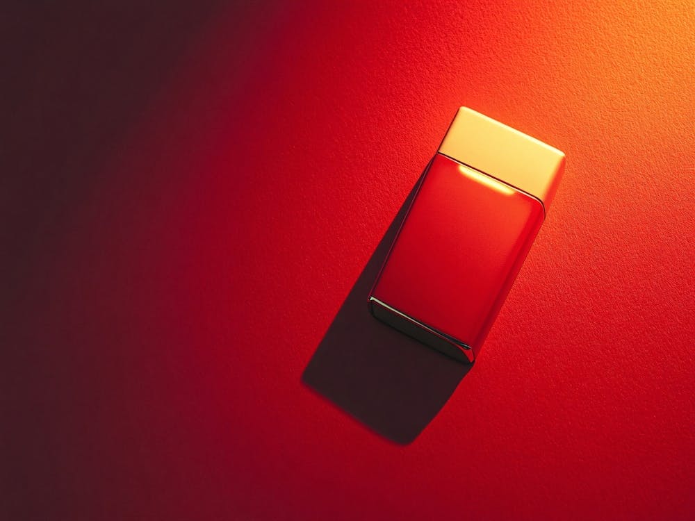 Red Lipstick On A Red Background