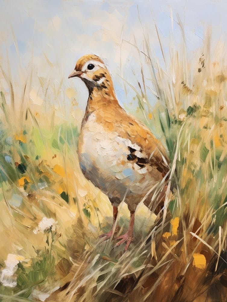 Peinture d'oiseau Perdrix 3