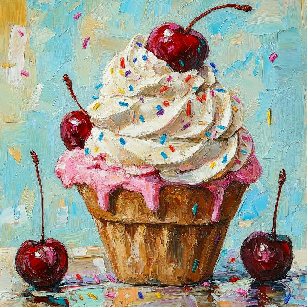 Cupcake With Icing Art