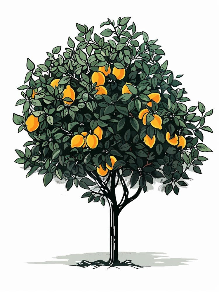 Lemon Tree Pixel Illustration 2
