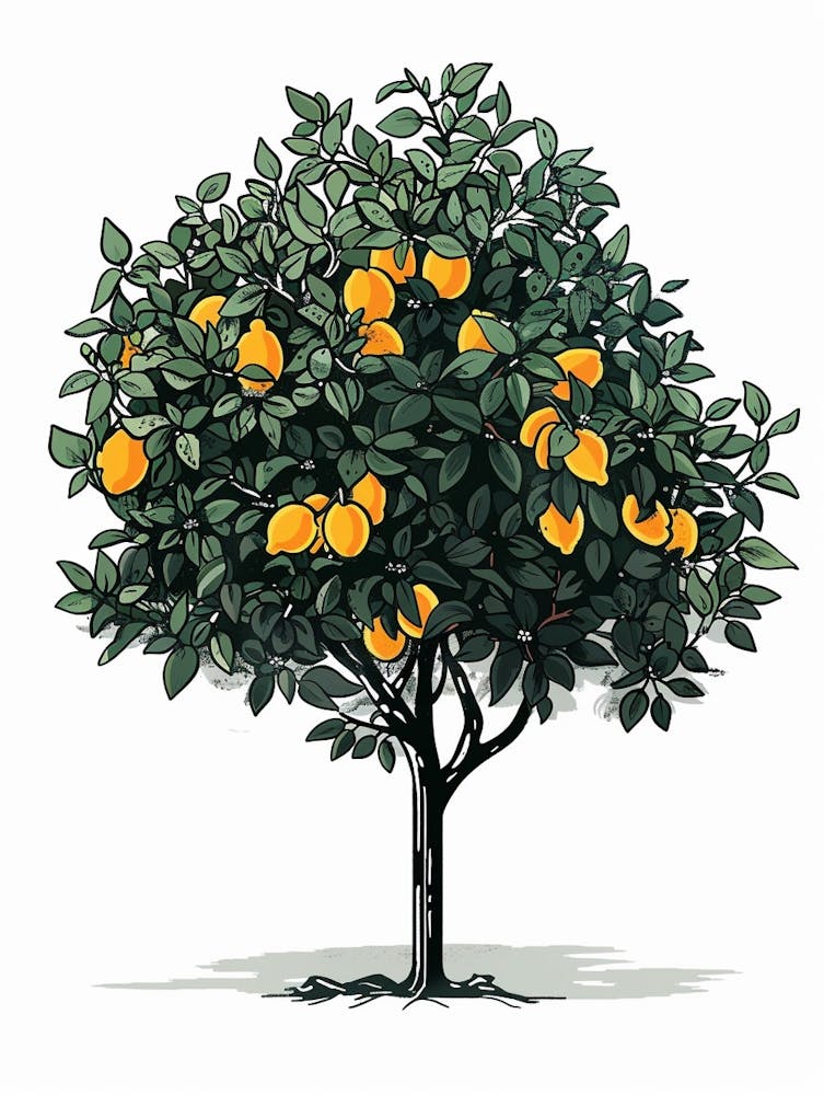 Lemon Tree Pixel Illustration 2