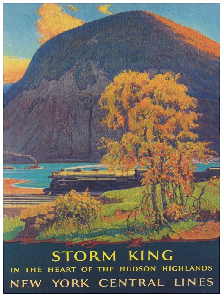 Storm King Train in New York Vintage Poster