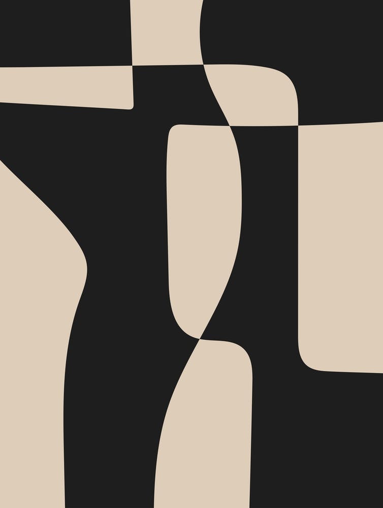 Beige And Black Abstract Shapes