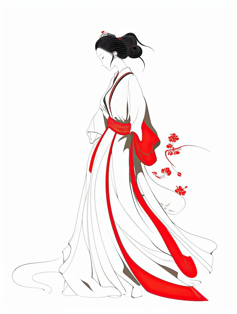 Asian Woman, lineart
