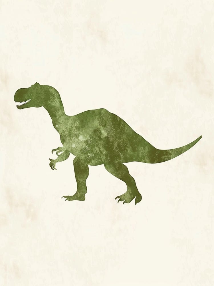 Khaki Green Textured Dinosaur