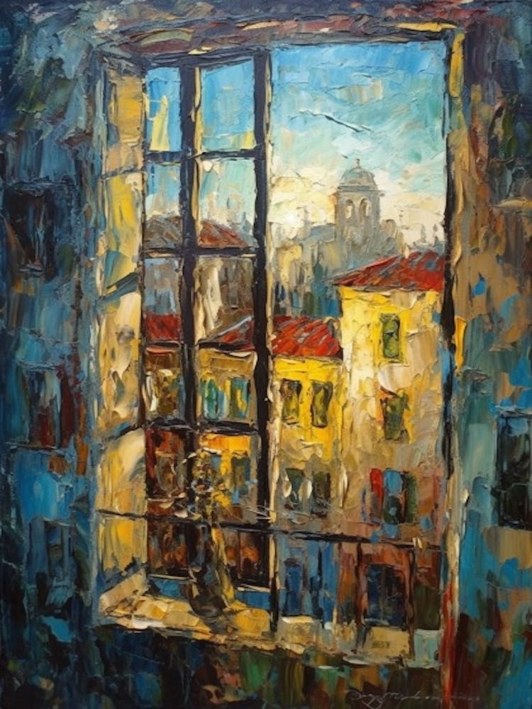 Window View Of Venice In The Style Of Expressionism 2