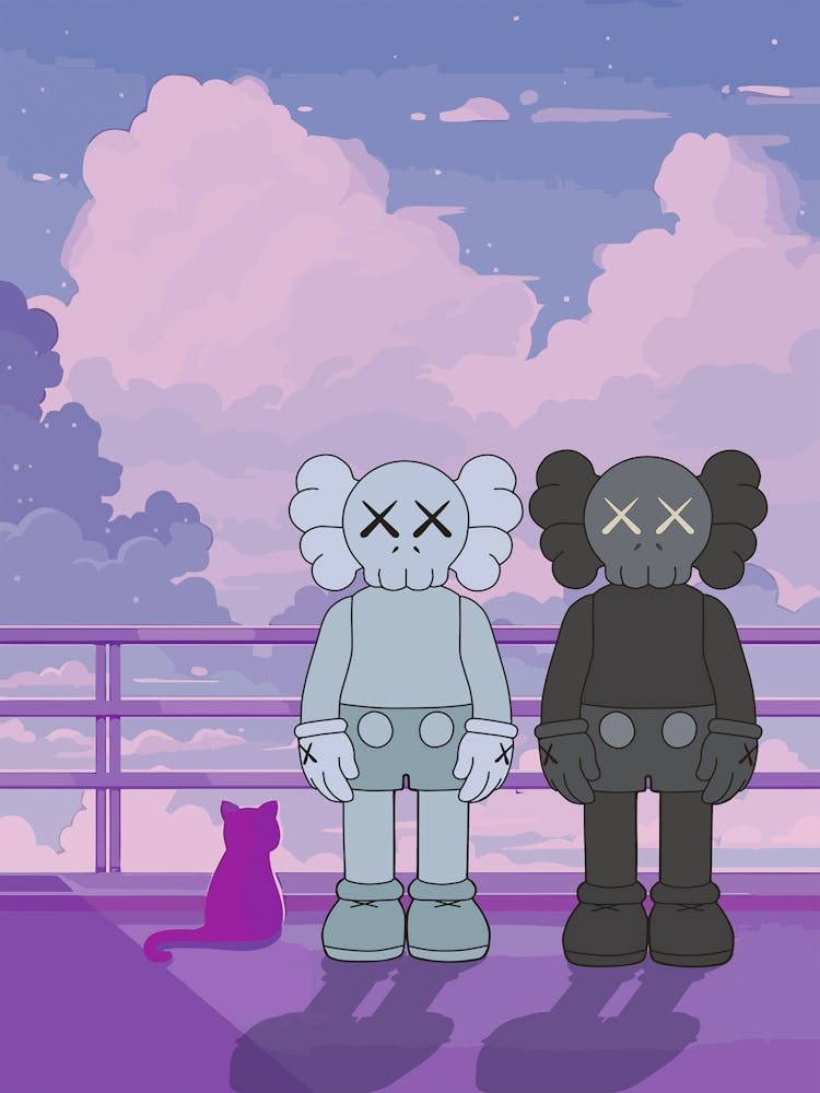 Two kaws On A Balcony