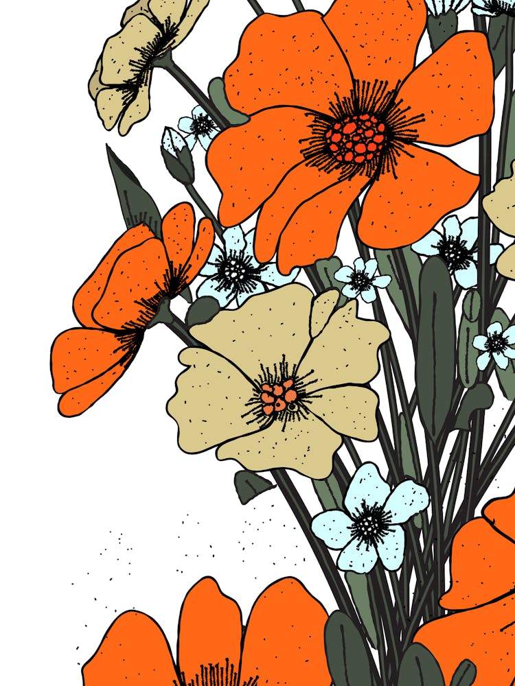 Orange Flowers In A Vase