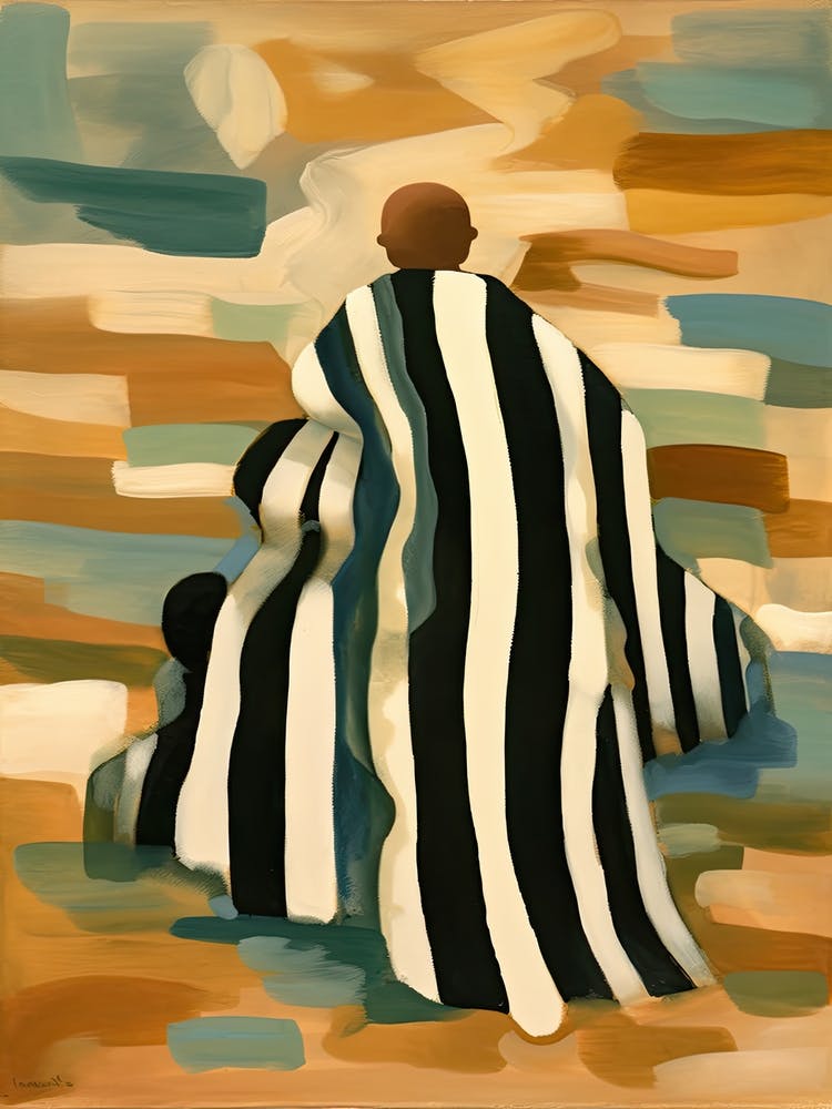 Black And White Dress Woman Painting Abstract 3