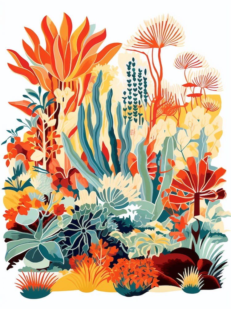Huntington Desert Garden Usa Modern Illustration 2