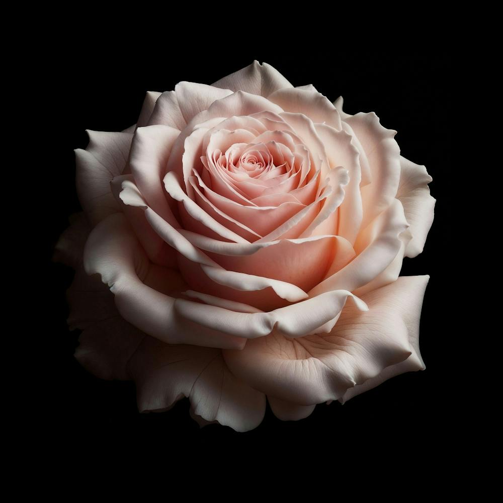 Pink Rose On Black Background