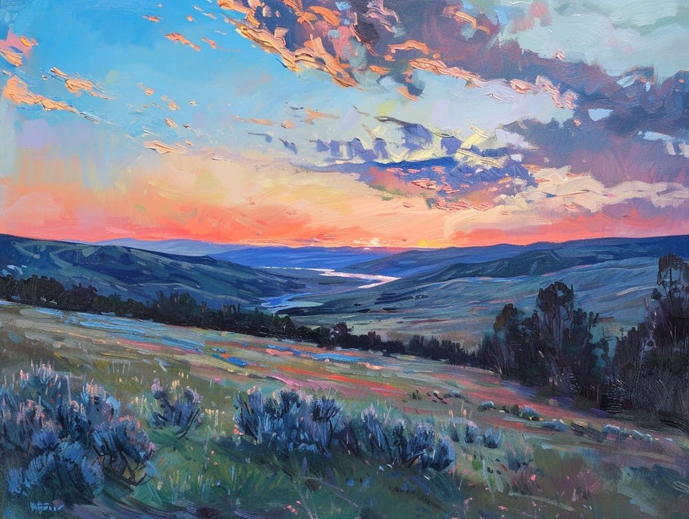 Western Sunset Landscapes Wyoming 2