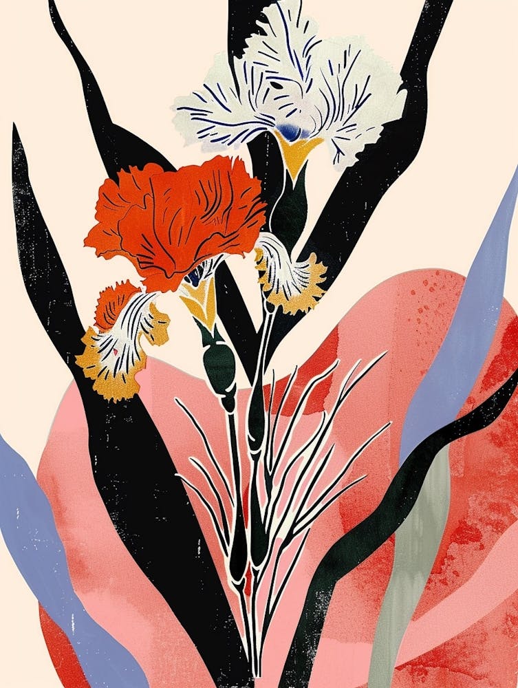 Colourful Flower Illustration Carnation 2