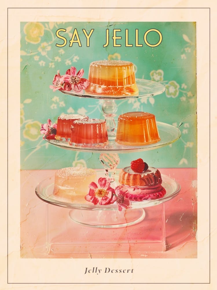 Jelly Dessert Platter Retro Collage 6 Poster