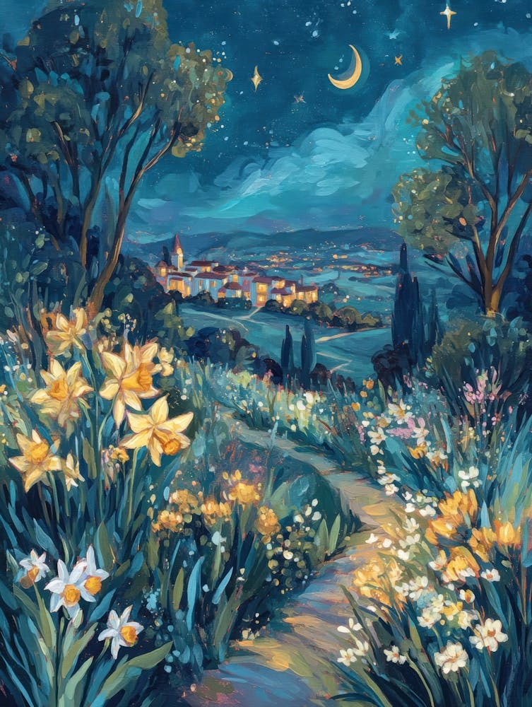 Daffodils At Night