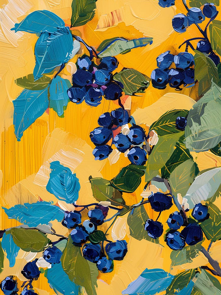 Blueberries On Yellow - abstract art, abstract painting city wall art, colorful wall art, home decor, minimal art, modern wall art, wall art, wall decoration, wall print colourful wall art, decor wall art, digital art, digital art download, interior wall art, downloadable art, eclectic wall, fantasy wall art, home decoration, home decor wall, printable art, printable wall art, wall art prints, artistic expression, contemporary, modern art print, unique artwork,