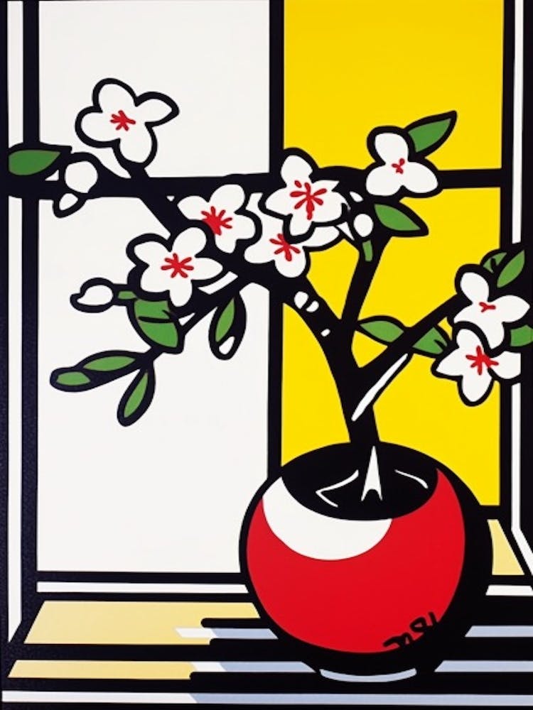 Apple Flower Still Life  2 Pop Art Style