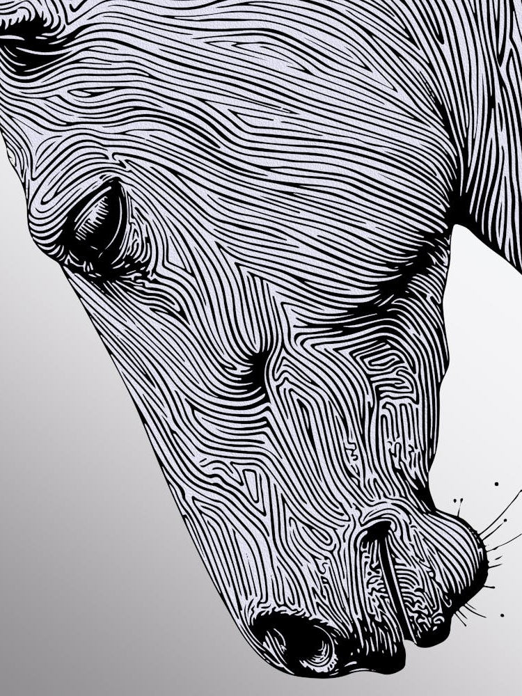 Flow Of The Wild Minimalist Line Art Horse Wall Print
