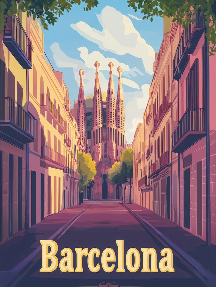 Aihrgdesign A Retro Travel Poster For Barcelona Featuring The F6bca72e D5a7 4720 B276 F77bf763e66b 3