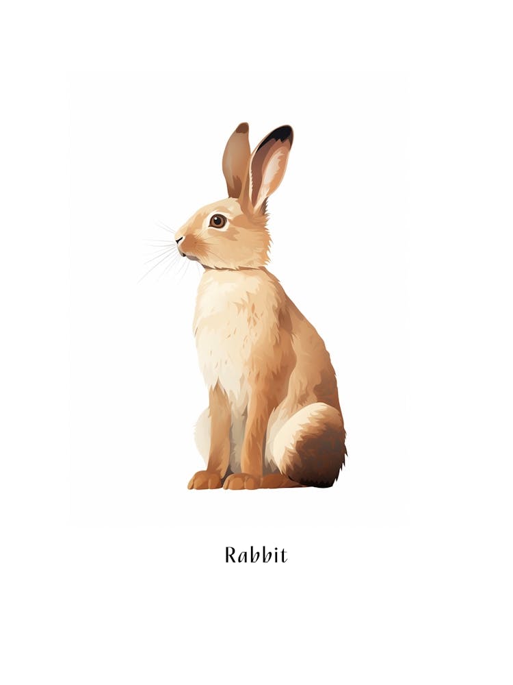 Rabbit Kids Animal Poster
