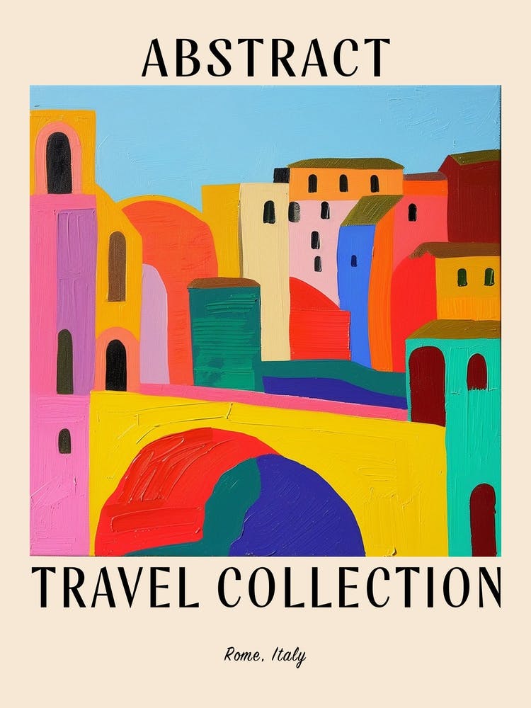 Abstract Travel Collection Poster Rome Italy 2