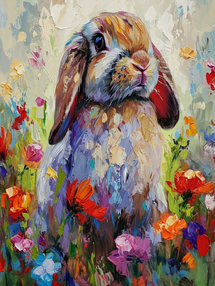 French Lop Rabbit Painting 3