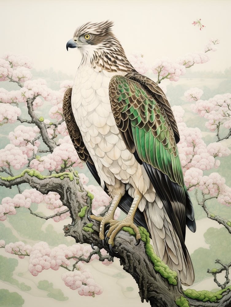 Ohara Koson Inspired Bird Painting Osprey 2
