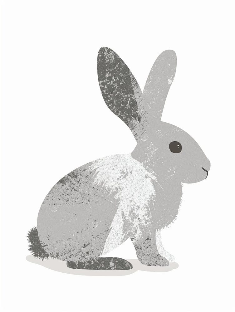 English Silver Rabbit Nursery Illustration 2