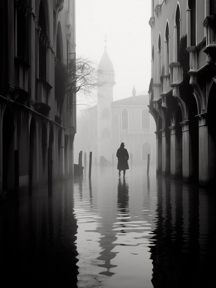 Venice, Italy,  Black And White Analogue Photography  1