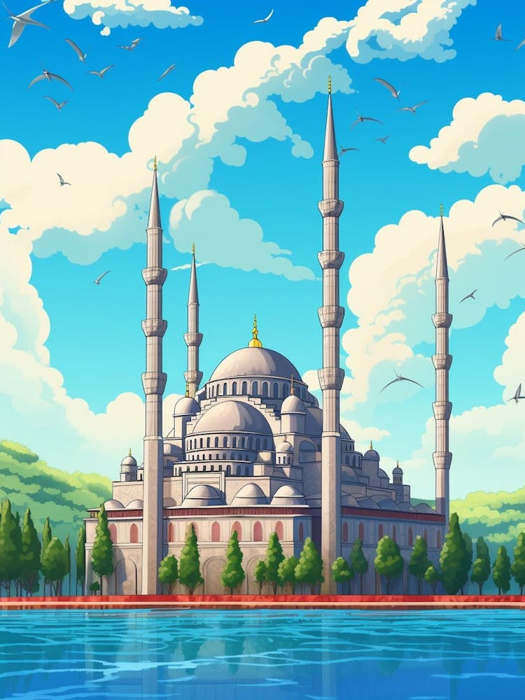 Blue Mosque Sultan Ahmed Mosque Pixel Art 8