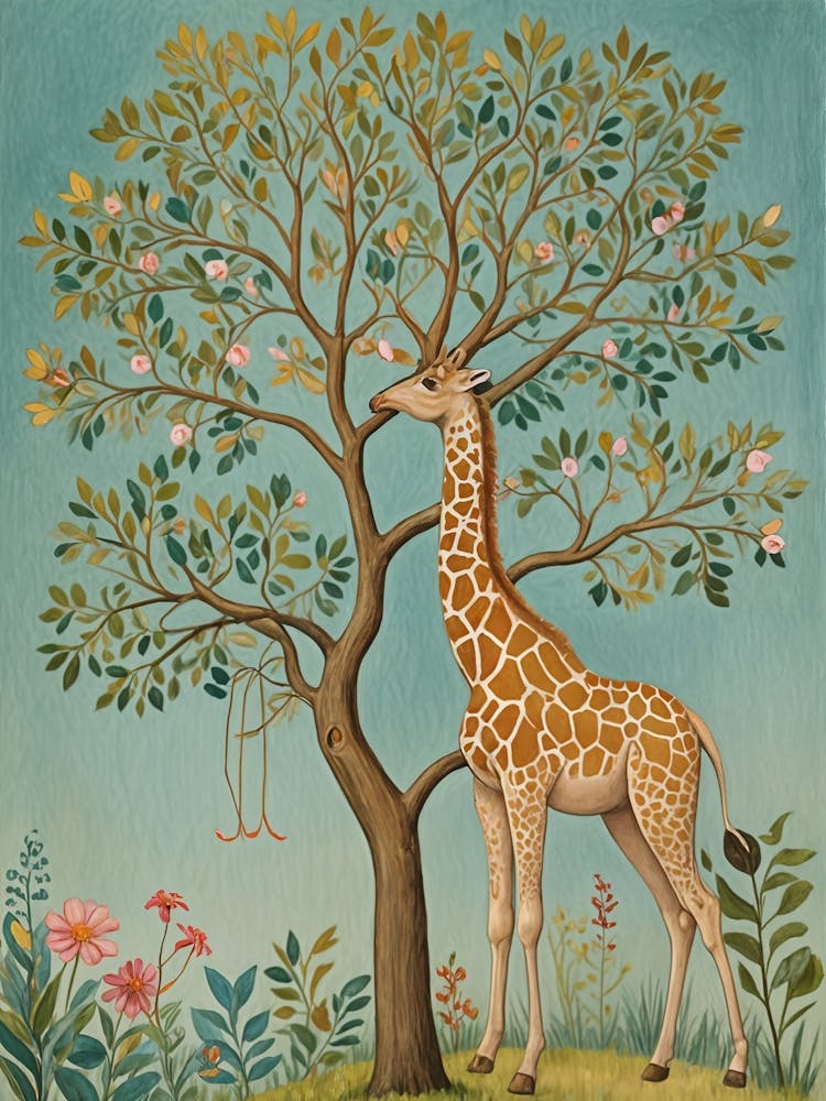 Giraffe and the Tree