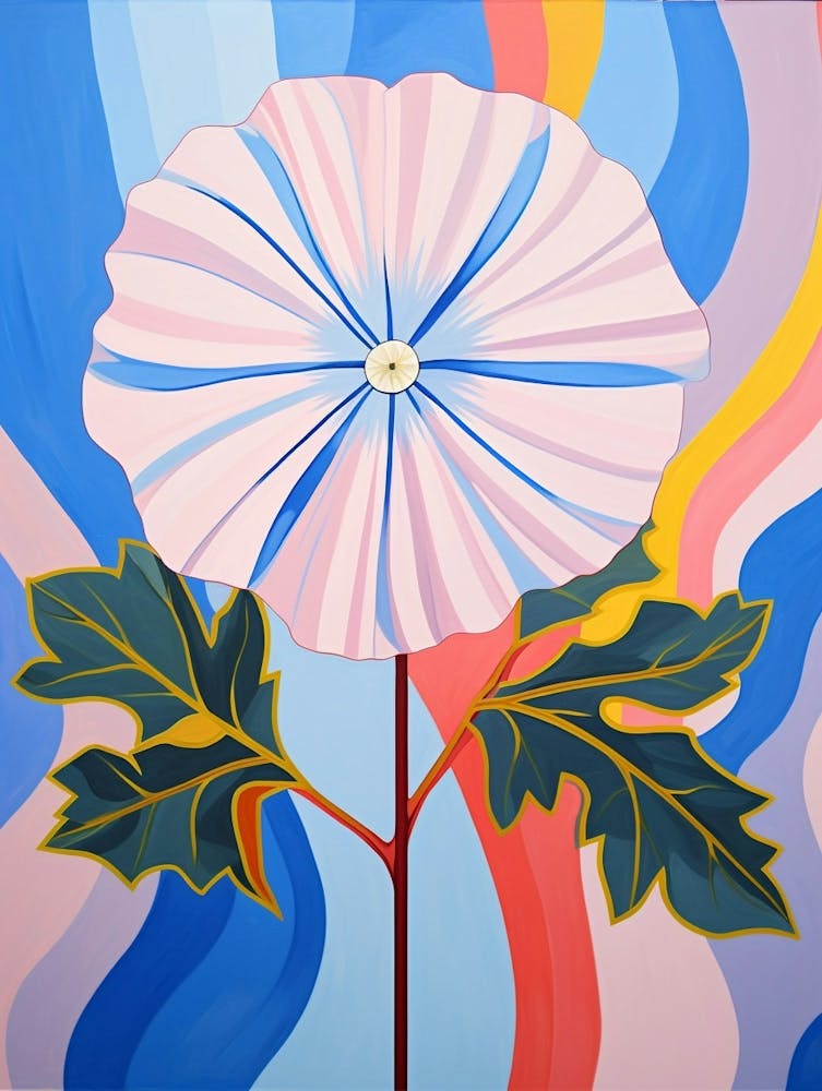 Fleur de Lin 1 Peinture Florale Pastel Inspirée de Hilma Af Klint