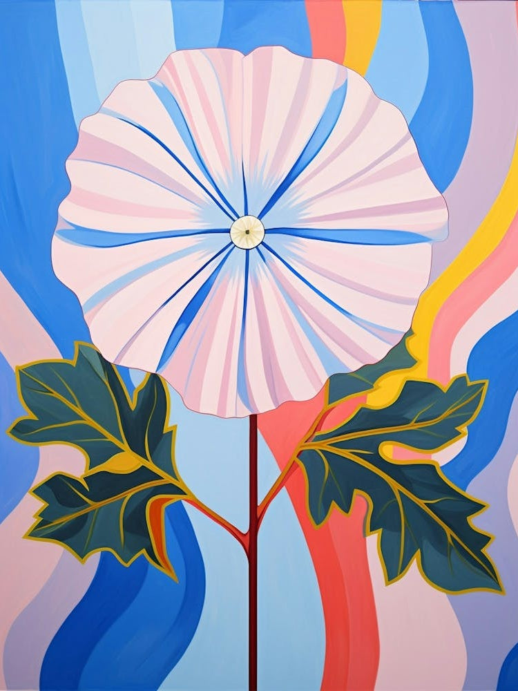 Flax Flower 1 Hilma Af Klint Inspired Pastel Flower Painting