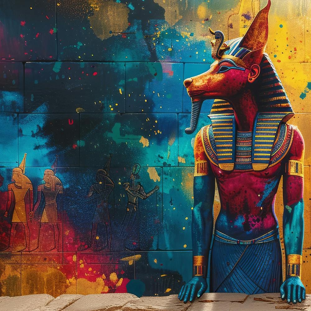 silhouette abstract artwork for old Egyptian gods - ancient Egyptians & pharaohs